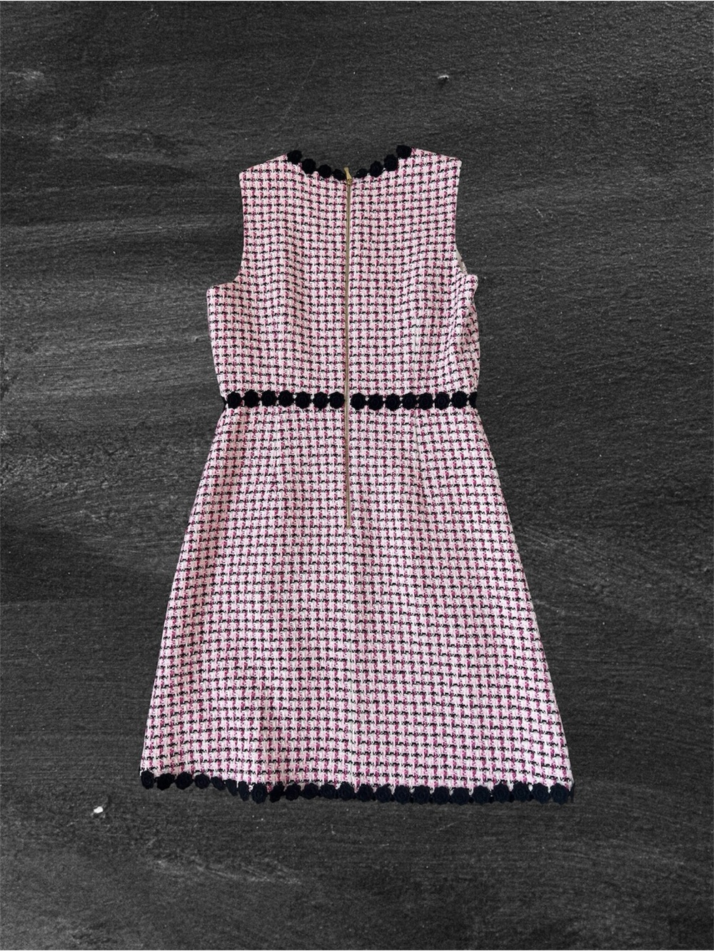 Kate Spade New York pink and black multi-tweed sleeveless A-line shift dress - Picture 2 of 3